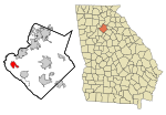 Gwinnett County Georgia Incorporated and Unincorporated areas Norcross Highlighted